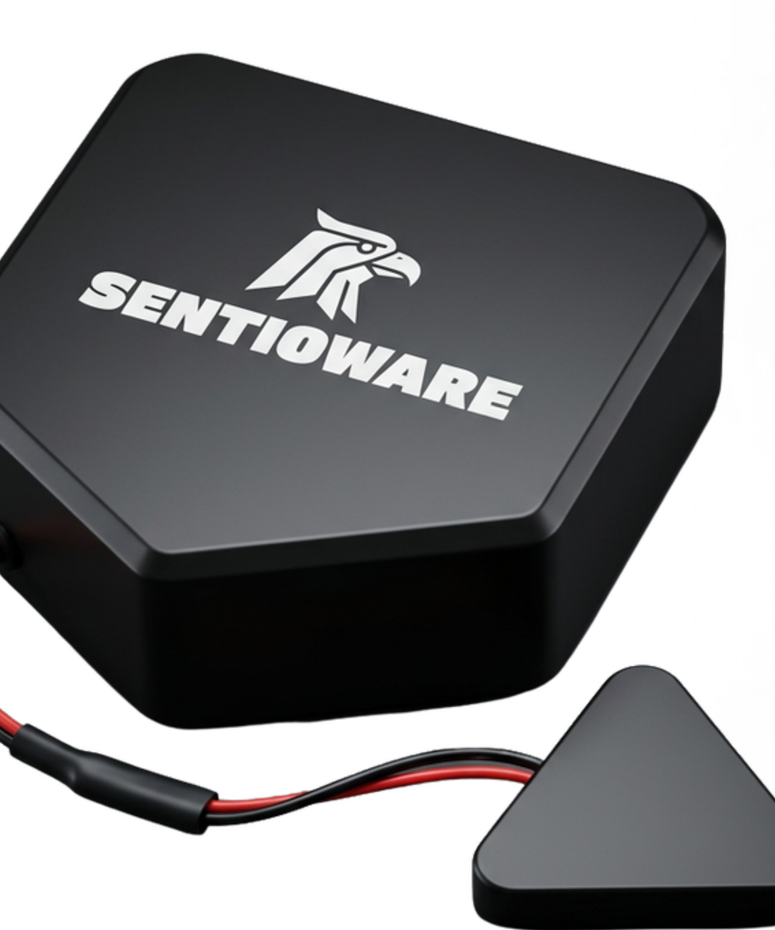 Unidade central do SonorGuard com o sensor triangular